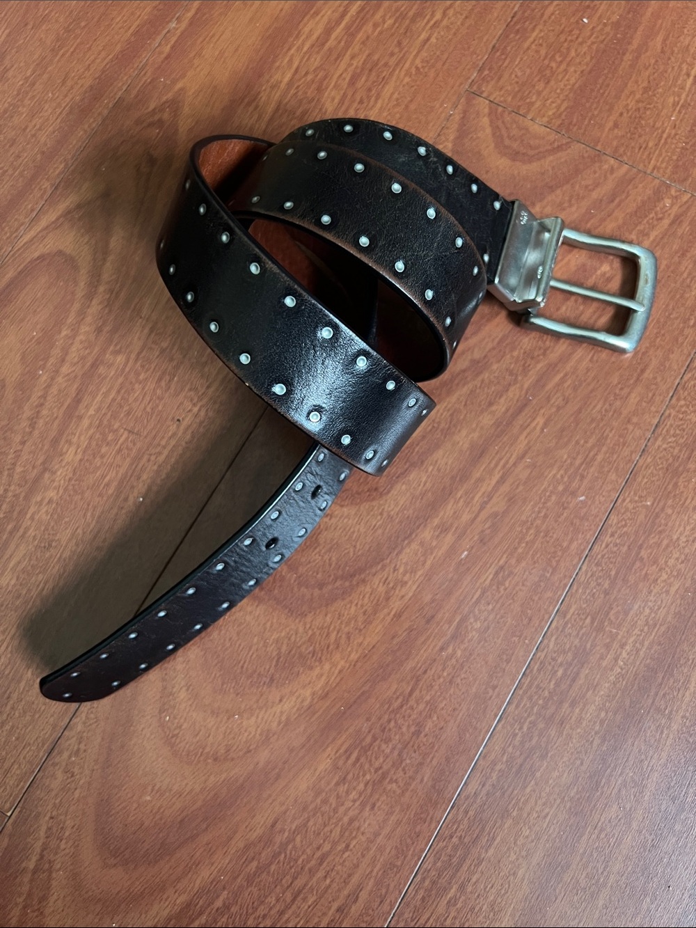 Ralph Lauren Men's Black Studded/cognac reversible Leather Belt - Classic Casual